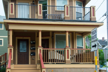 Exterior of two-flat rental building